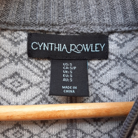 Cynthia Rowley Long Sleeve knit Tunic thumb hole Grey Sweater Tunic Small - Picture 4 of 7